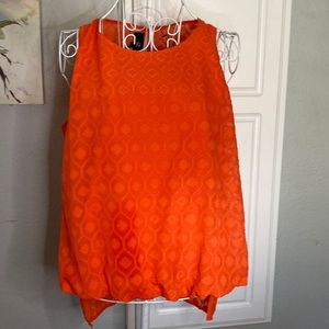 IZ Byer lined blouse top orange Medium front tuck